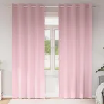 Perdele Opaque cu Inel 2 pcs Roz bebe 260 x 140 cm Poliester GartenMobel Dekor