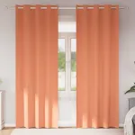 Perdele Opaque cu Inel 2 pcs Terracota 245 x 140 cm Poliester GartenMobel Dekor