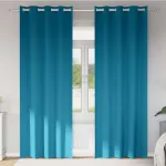 Perdele Opaque cu Inel 2 pcs Turcoaz 245 x 140 cm Poliester GartenMobel Dekor