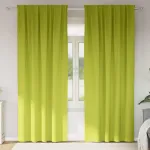 Perdele Opaque cu Inel 2 pcs Verde 225 x 140 cm Poliester GartenMobel Dekor