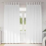 Perdele Opaque cu Inel 2 pcs Alb pur 260 x 140 cm Poliester GartenMobel Dekor
