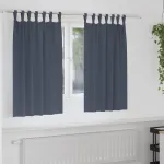 Perdele Opaque cu Inel 2 pcs Antracit 140 x 140 cm Poliester GartenMobel Dekor