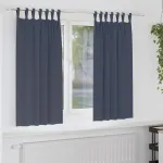 Perdele Opaque cu Inel 2 pcs Antracit 175 x 140 cm Poliester GartenMobel Dekor