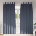 Perdele Opaque cu Inel 2 pcs Antracit 245 x 140 cm Poliester GartenMobel Dekor