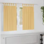 Perdele Opaque cu Inel 2 pcs Bej 140 x 140 cm Poliester GartenMobel Dekor