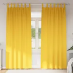 Perdele Opaque cu Inel 2 pcs Galben muștar 225 x 140 cm GartenMobel Dekor