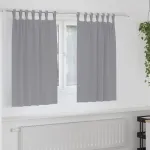 Perdele Opaque cu Inel 2 pcs Gri deschis 140 x 140 cm Poliester GartenMobel Dekor