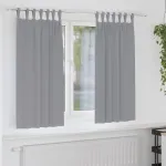 Perdele Opaque cu Inel 2 pcs Gri deschis 175 x 140 cm Poliester GartenMobel Dekor