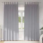 Perdele Opaque cu Inel 2 pcs Gri deschis 245 x 140 cm Poliester GartenMobel Dekor