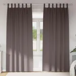 Perdele Opaque cu Inel 2 pcs Maro închis 225 x 140 cm Poliester GartenMobel Dekor