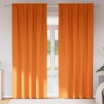 Perdele Opaque cu Inel 2 pcs Portocalie Aprinsă 245 x 140 cm GartenMobel Dekor
