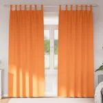 Perdele Opaque cu Inel 2 pcs Portocalie Aprinsă 245 x 140 cm GartenMobel Dekor