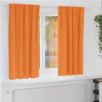 Perdele Opaque cu Inel 2 pcs Portocaliu 175 x 140 cm Poliester GartenMobel Dekor