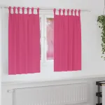 Perdele Opaque cu Inel 2 pcs Roz Aprins 140 x 140 cm Poliester GartenMobel Dekor