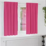 Perdele Opaque cu Inel 2 pcs Roz Aprins 175 x 140 cm Poliester GartenMobel Dekor