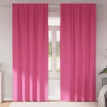 Perdele Opaque cu Inel 2 pcs Roz Aprins 225 x 140 cm Poliester GartenMobel Dekor