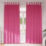 Perdele Opaque cu Inel 2 pcs Roz Aprins 260 x 140 cm Poliester GartenMobel Dekor