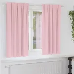 Perdele Opaque cu Inel 2 pcs Roz bebe 175 x 140 cm Poliester GartenMobel Dekor