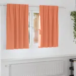 Perdele Opaque cu Inel 2 pcs Terracota 140 x 140 cm Poliester GartenMobel Dekor