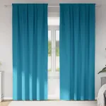 Perdele Opaque cu Inel 2 pcs Turcoaz 245 x 140 cm Poliester GartenMobel Dekor
