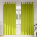 Perdele Opaque cu Inel 2 pcs Verde 245 x 140 cm Poliester GartenMobel Dekor