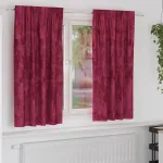 Cortine din catifea cu perdele 2 pcs bordo 175 x 140 cm Catifea GartenMobel Dekor