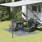 Covor pentru cort camping 300x200 cm, albastru-gri, polietilenă