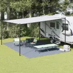 Covor pentru cort camping 600 x 250 cm, albastru-gri, polietilenă