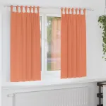 Perdele Opaque cu Inel 2 pcs Terracota 175 x 140 cm Poliester GartenMobel Dekor