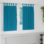 Perdele Opaque cu Inel 2 pcs Turcoaz 140 x 140 cm Poliester GartenMobel Dekor