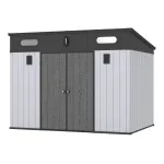 Casuta de gradina din rasina SIRIUS PENT 10x7, gri, cu usa dubla