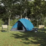 Cort de Camping cu acoperiș albastru 320 x 275 x 190 cm tafta GartenMobel Dekor