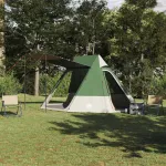 Cort de Camping cu acoperiș Verde 482 x 360 x 227 cm tafta GartenMobel Dekor