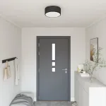 Lampă de tavă Negru 30 x 30 x 13,5 cm țesătură GartenMobel Dekor