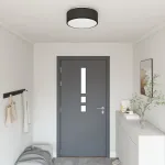 Lampă de tavă Negru 38 x 38 x 13,5 cm țesătură GartenMobel Dekor