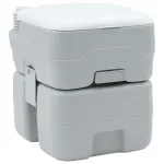 Toaletă de camping Gri și alb 41,5 x 36,5 x 42 cm Polietilenă GartenMobel Dekor