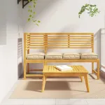 Pernă 4 pcs Bej 40 x 40 x 8 cm Material Oxford GartenMobel Dekor