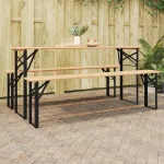 Picior de masă pentru bere 2 pcs Negru 39 x 3 x 75 cm GartenMobel Dekor