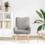 fotoliu Gri deschis 63 x 67 x 94 cm Țesătură de Oaie și Plywood GartenMobel Dekor