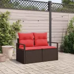 Canapea de grădină cu pernă 120 x 62 x 69 cm poliratan GartenMobel Dekor