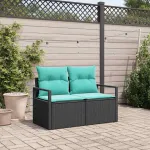 Canapea de grădină cu pernă 120 x 62 x 69 cm poliratan GartenMobel Dekor