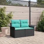 Canapea de grădină cu pernă 141 x 62 x 69 cm poliratan GartenMobel Dekor