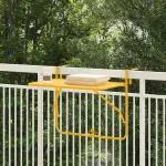 Masă Suspendată pentru Balcon Galben 60 x 39 x 65 cm Oțel GartenMobel Dekor