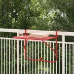 Masă Suspendată pentru Balcon Roșu 60 x 39 x 65 cm Oțel GartenMobel Dekor