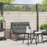 Mobilier de grădină cu pernă Negru 110 x 81 x 71 cm GartenMobel Dekor