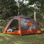 Cort cu dom și plapumă detașabilă Gri și Portocalie 8 persoane GartenMobel Dekor