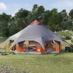 Cort de Familie Gri și Portocalie 10 persoane GartenMobel Dekor