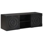 Cabinet TV cu raft cu depozitare cu ușă Negru 105 x 30 x 35 cm GartenMobel Dekor