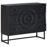 Dulap cu sertare cu sertar Negru 75 x 30 x 65 cm GartenMobel Dekor