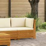 Canapea de grădină colț Lemn Solid de Acacia Maro GartenMobel Dekor